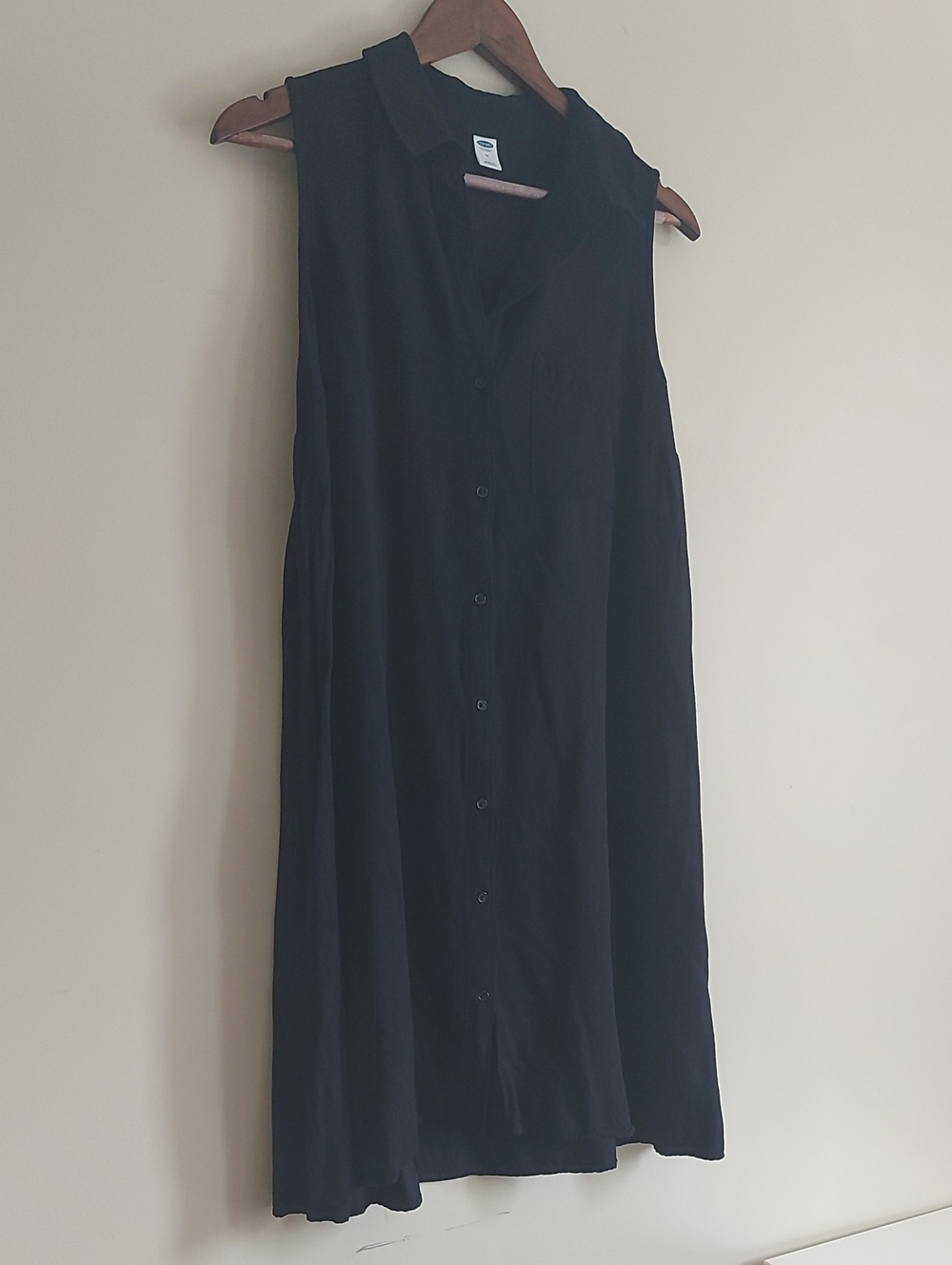Old Navy Sleeveless Black Shirt Dress, Size M